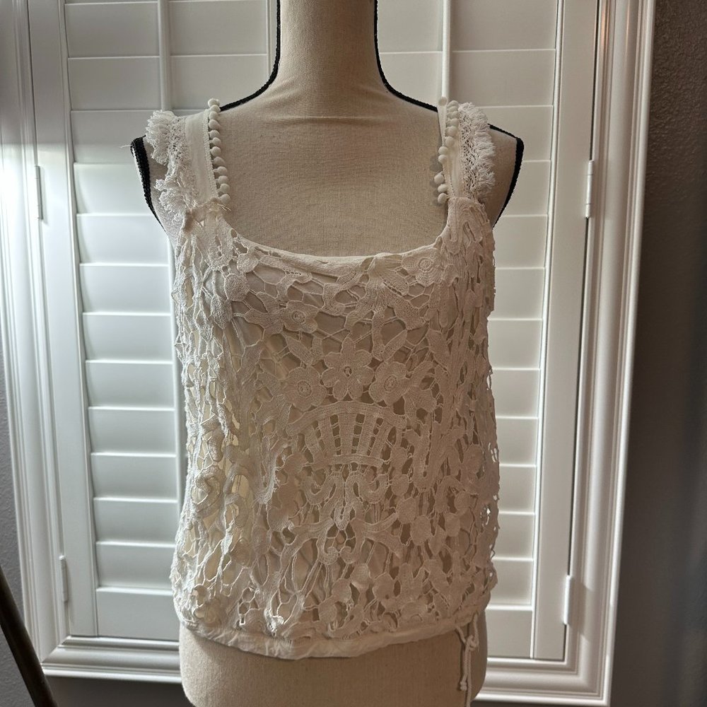 Tiny by Anthropologie Lace Shirt Size Medium